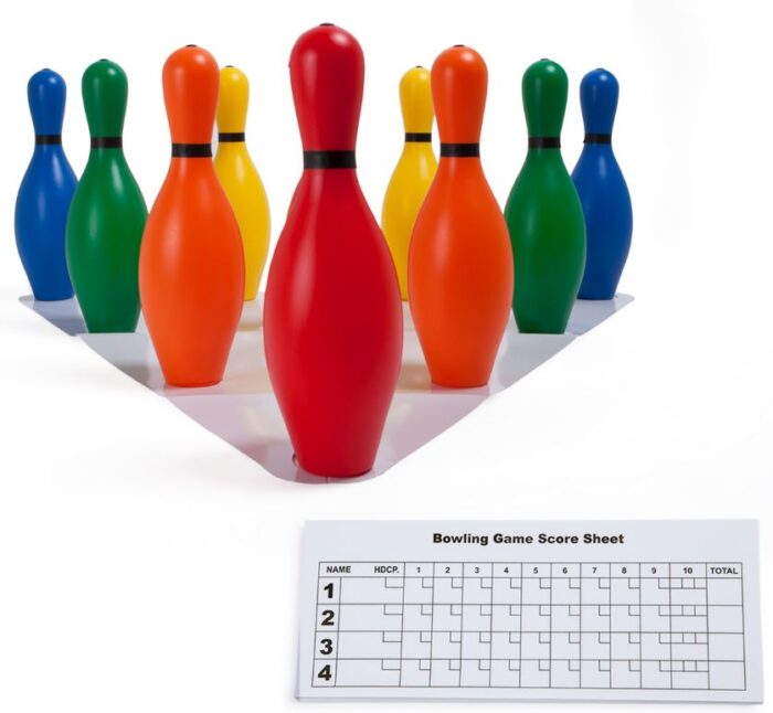 Ensemble de quilles en plastique multicolores